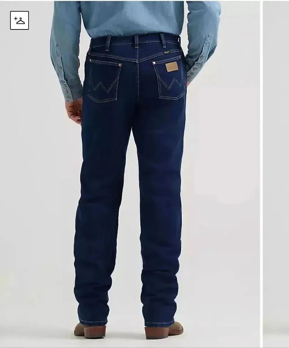 Wrangler Original Fit Dark Wash Denim Blue Jeans 36x32
